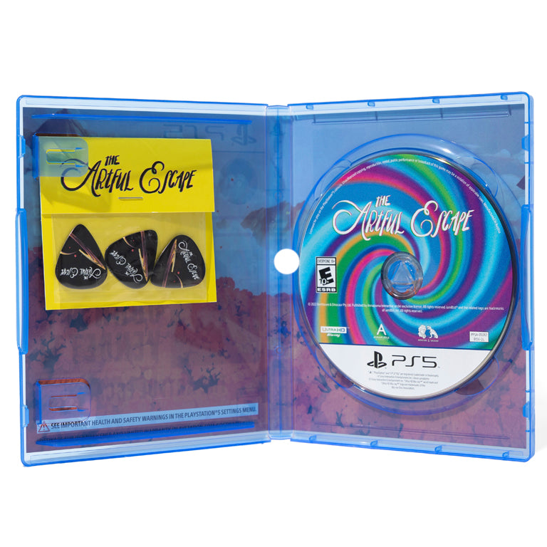 The Artful Escape (PlayStation 5 Exclusive Edition) Open Case, Guitar Pick 3 Pack, and Playstation 5 Disc