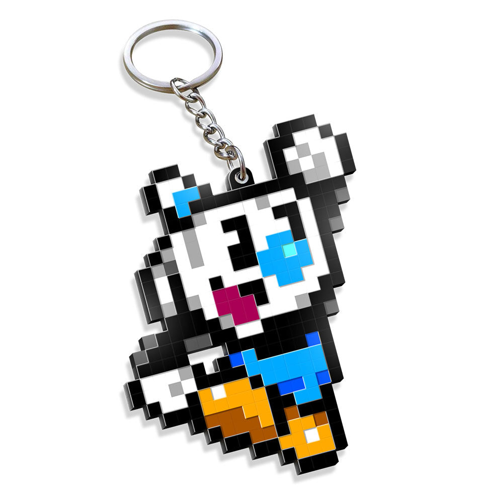 Mighty Cuphead Adventure Pixel Art Keychain Blind Box