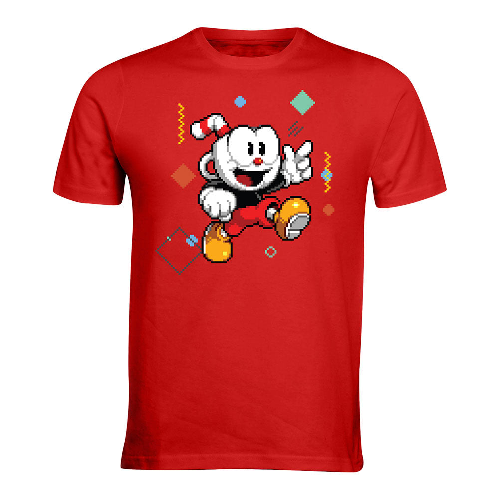 iam8bit | Mighty Cuphead Adventure Pixel Art Cuphead T-Shirt