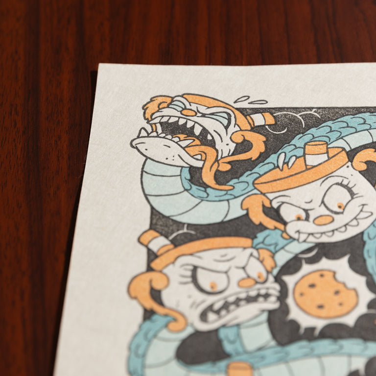 Ms. Chalice - Orochi Limited Edition Woodblock Print (Cuphead)