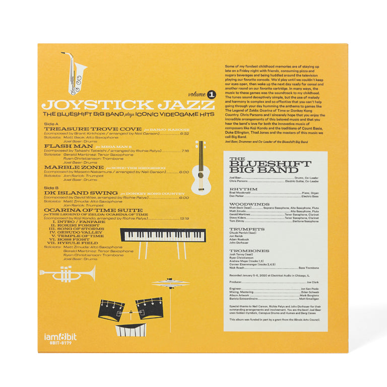 Joystick Jazz: The Blueshift Big Band Plays Iconic Video Game Hits Vinyl Soundtrack (Back)