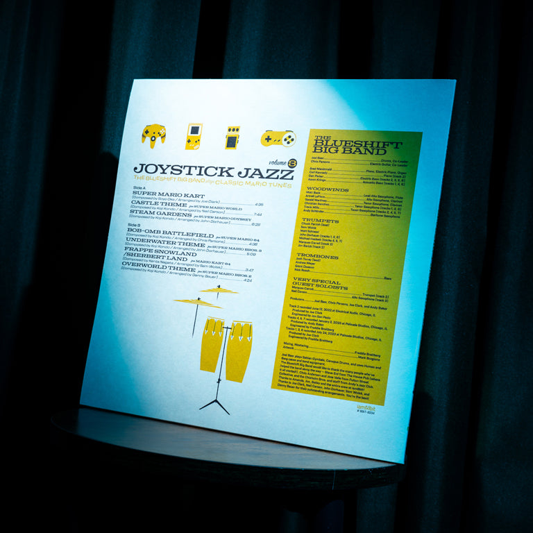 Joystick Jazz: The Blueshift Big Band Plays Classic Mario Tunes (Vol. 3) Vinyl Soundtrack (back)