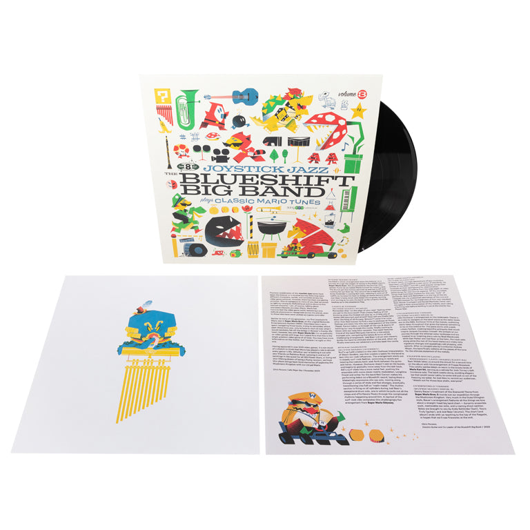 Joystick Jazz: The Blueshift Big Band Plays Classic Mario Tunes (Vol. 3) Vinyl Soundtrack with sleeve and disc