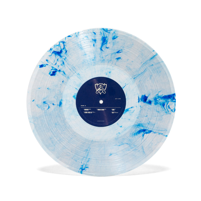 League of Legends Worlds Anthems Vol 1: 2014-2023 1xLP Clear with Worlds Blue Smoke (iam8bit exclusive) Disc A/B Side A