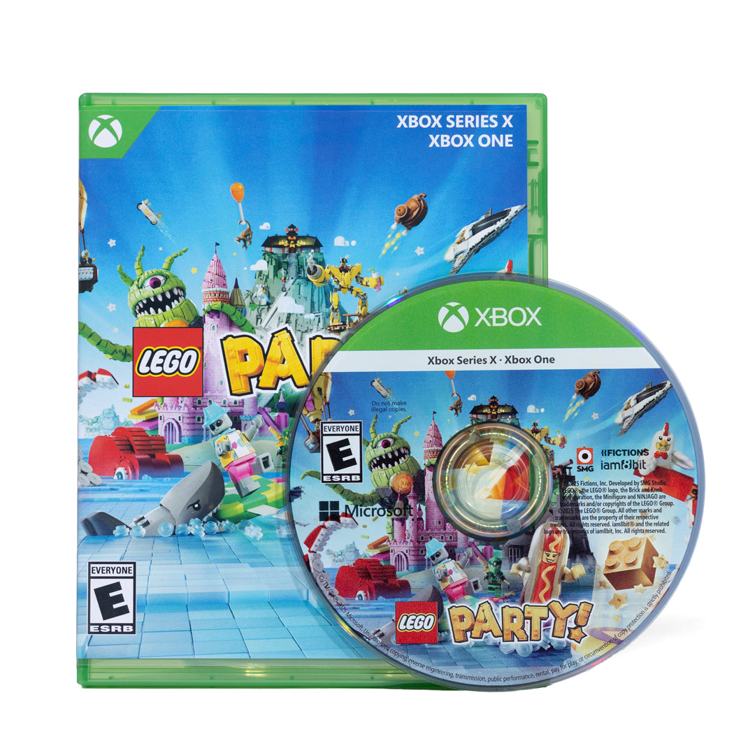 LEGO Party game for Xbox Series X and Xbox One with colorful packaging and disc.