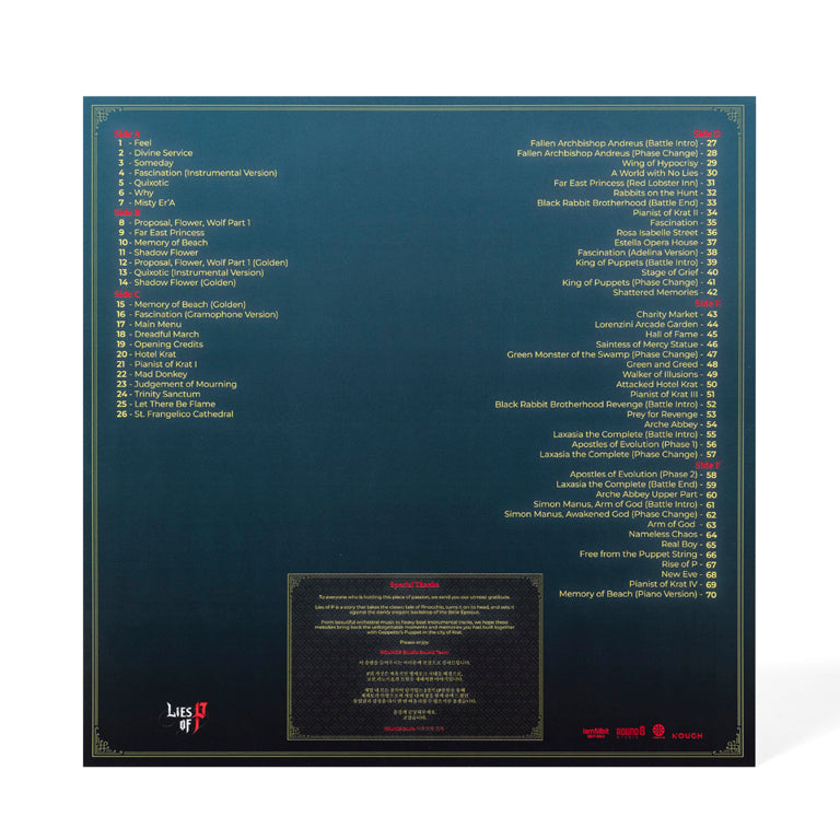 Lies of P 3xLP Track List