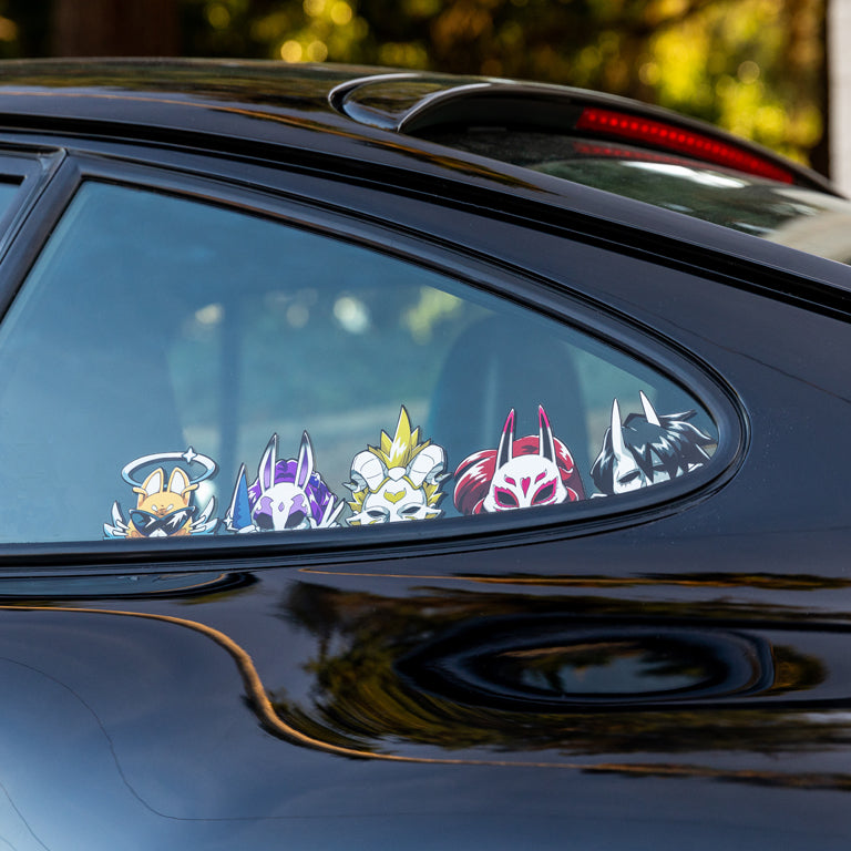 Neon White Peeker Stickers