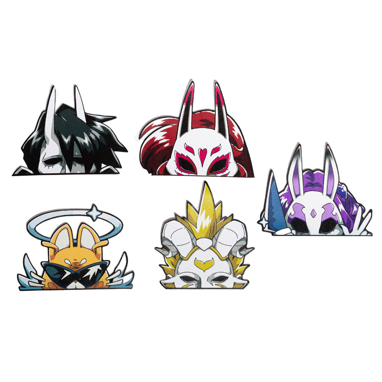 Neon White Peeker Stickers