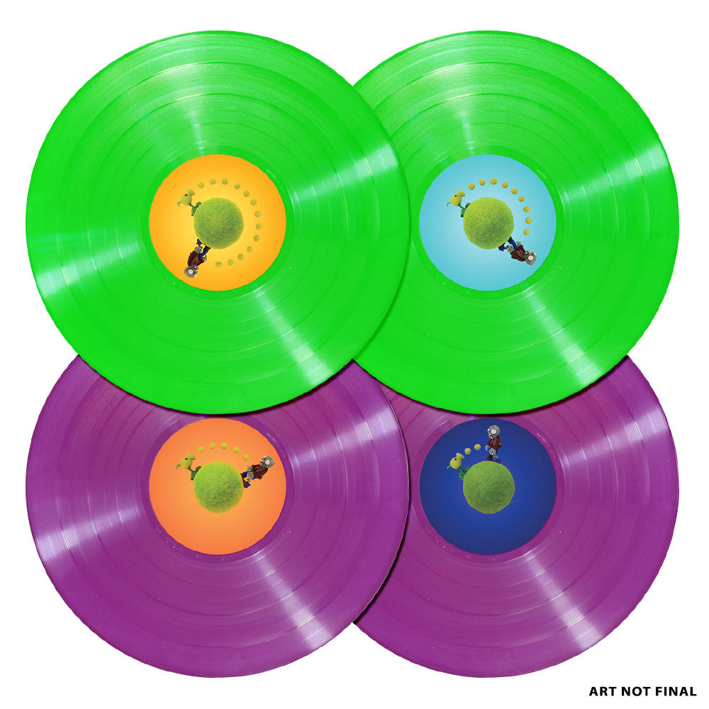 Plants vs. Zombies 2xLP Discs A/B and C/D (showing each side of each disc)