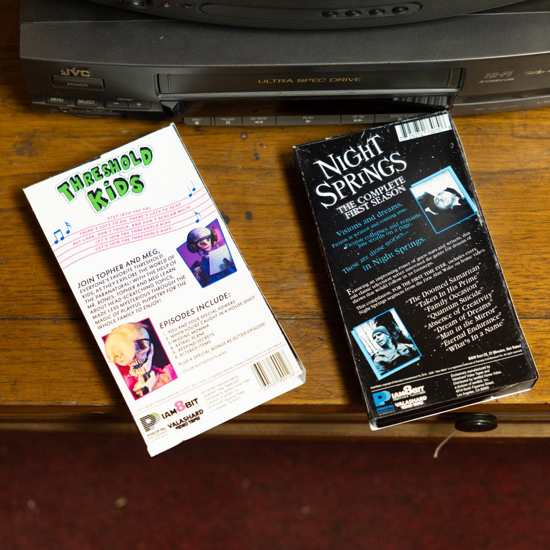 Threshold Kids VHS and Night Springs VHS Back of Box