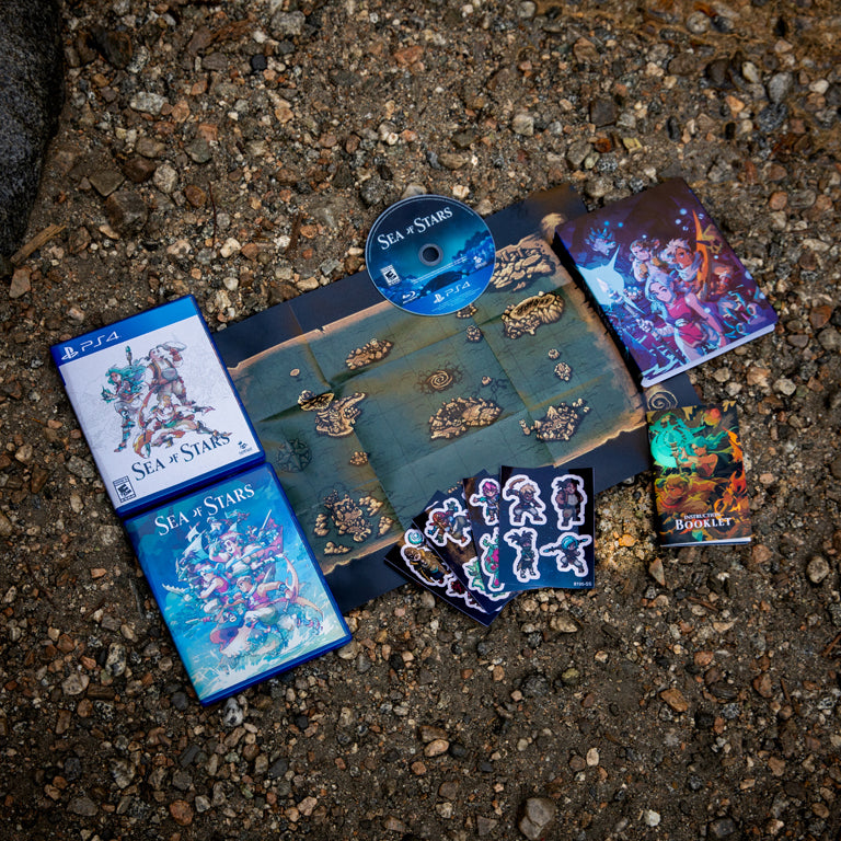 Sea of Stars (PlayStation 4 Exclusive Edition) with Disc, Foldout Map, Reversible Cover Sheet, Character Sticker Sheets, Collectible O Sleeve, and Game Manual