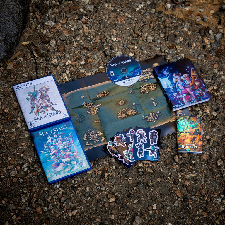 Sea of Stars (PlayStation 5 Exclusive Edition) with Disc, Foldout Map, Reversible Cover Sheet, Character Sticker Sheets, Collectible O Sleeve, and Game Manual