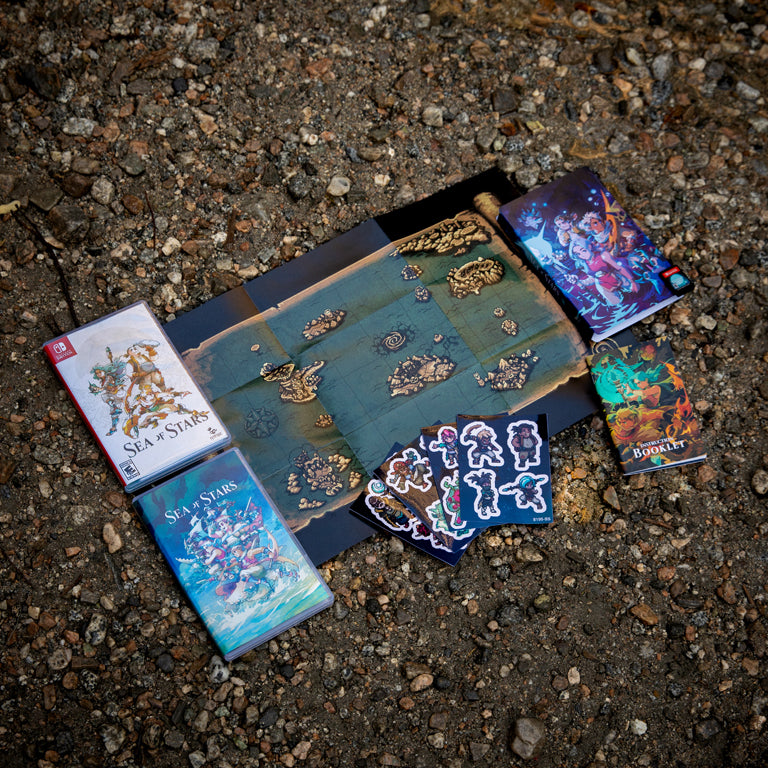 Sea of Stars (Nintendo Switch Exclusive Edition) Game Case, Foldout Map, Character Sticker Sheets, Game Manual, O-sleeve and Game Cartridge