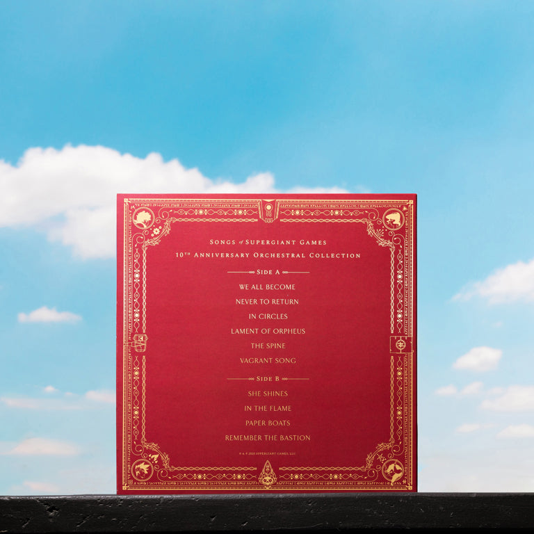 The Songs of Supergiant Games: 10th Anniversary Orchestral Collection Vinyl Soundtrack Back of Jacket