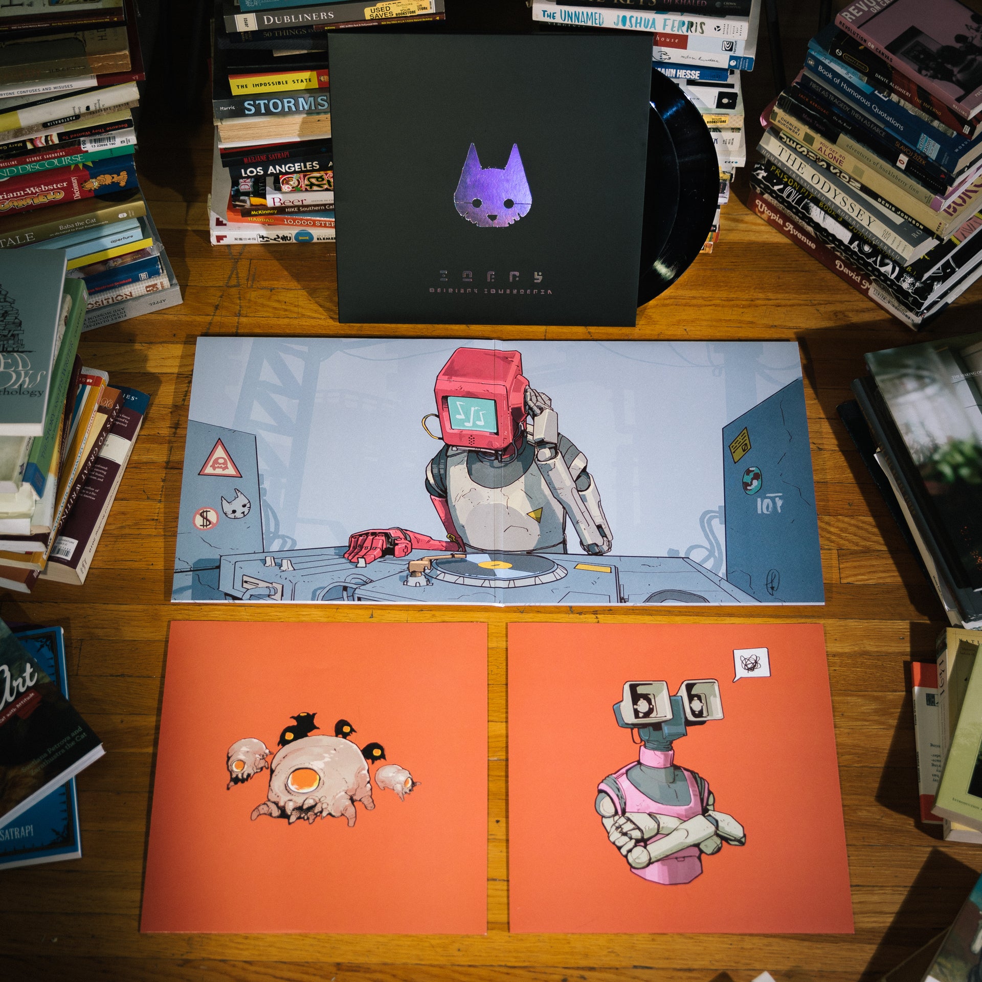 Stray 2xLP Vinyl Soundtrack Sleeves and Inside of Gatefold