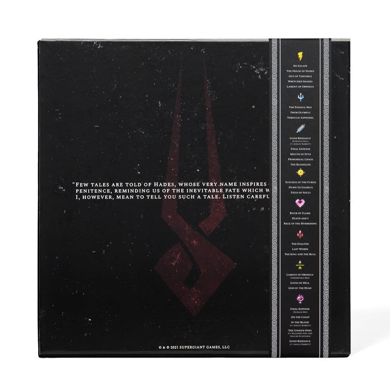 Hades: Original Soundtrack 4xLP - Back of Box with Obi Strip