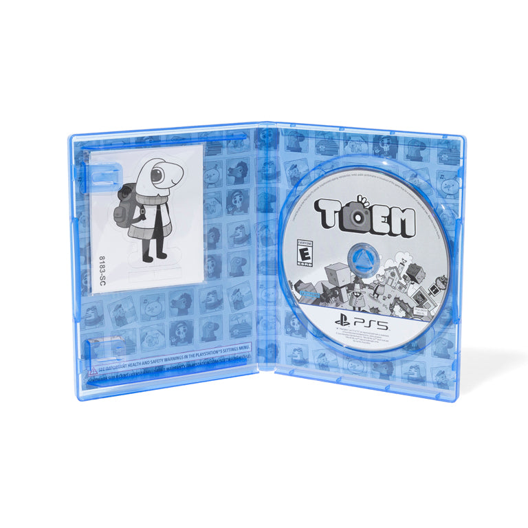 TOEM (PlayStation 5 Physical Edition) Open case with disc and character standees