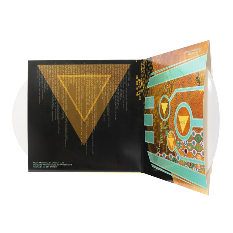 Transistor: Original Soundtrack 2xLP - iam8bit Exclusive Edition - 2xLP on Milky Clear  - inside of gatefold