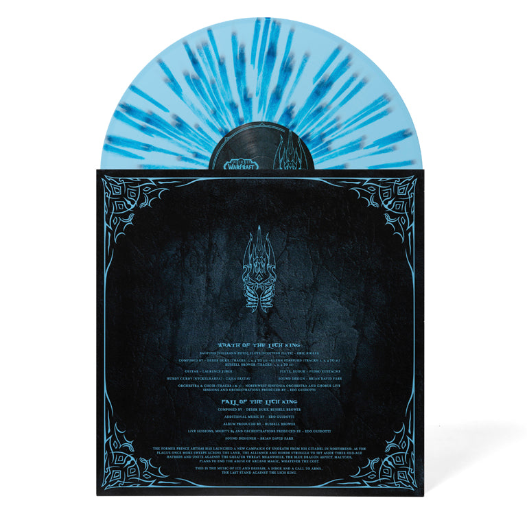 World of Warcraft: Wrath of the Lich King 2xLP Blizzard 'Blue Splatter' Sleeve and Disc A/B (Back)
