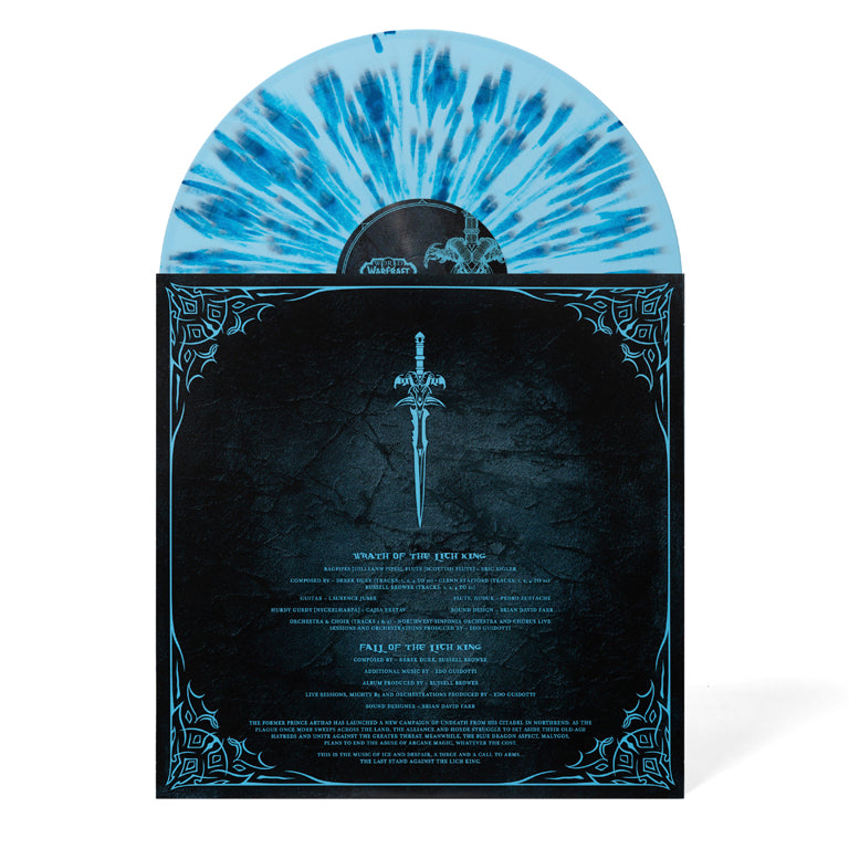 World of Warcraft: Wrath of the Lich King 2xLP Blizzard 'Blue Splatter' Sleeve and Disc C/D (Back)