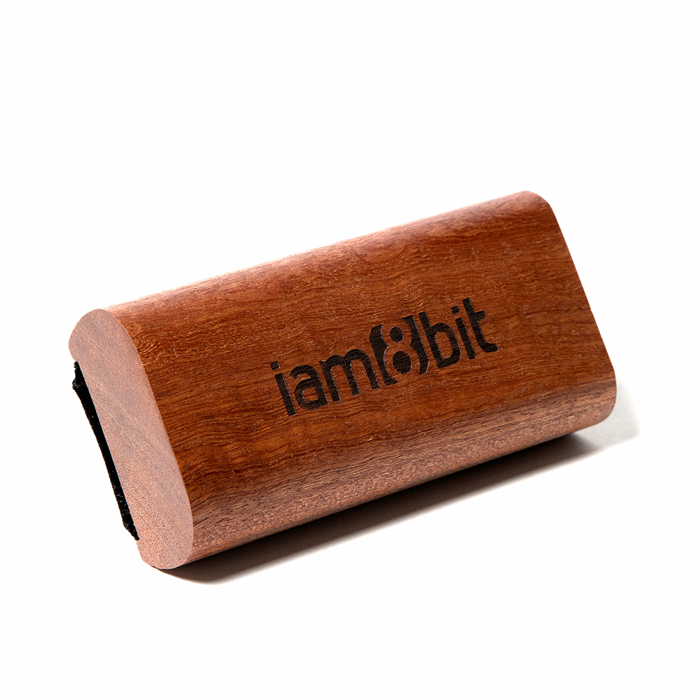 iam8bit Vinyl Record Cleaning Kit - sapele mahogany wood handle