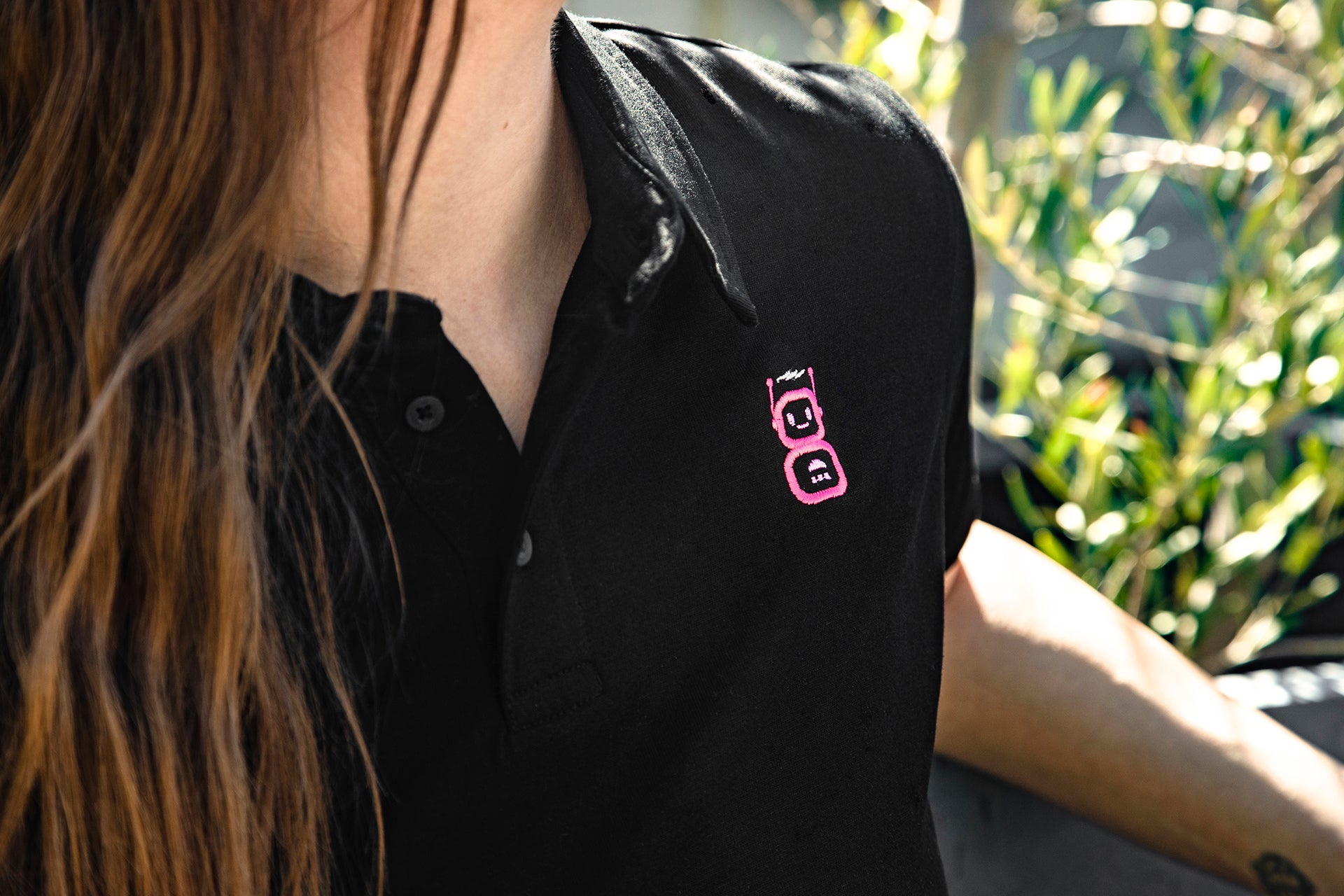 iam8bit Presents: iam8bot Embroidered Polos (Black)