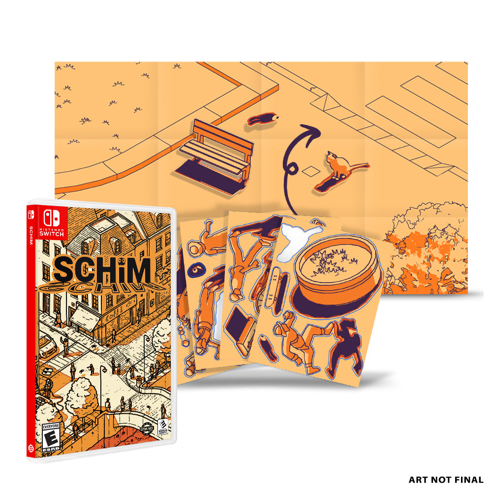 SCHiM (Nintendo Switch iam8bit Exclusive Edition) Customizable 11x17-inch Street Scene Poster, with 4 Character & Shadow Sticker Sheets