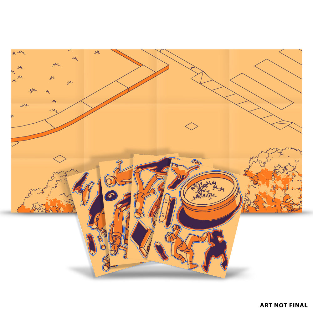 SCHiM Customizable 11x17-inch Street Scene Poster, with 4 Character & Shadow Sticker Sheets