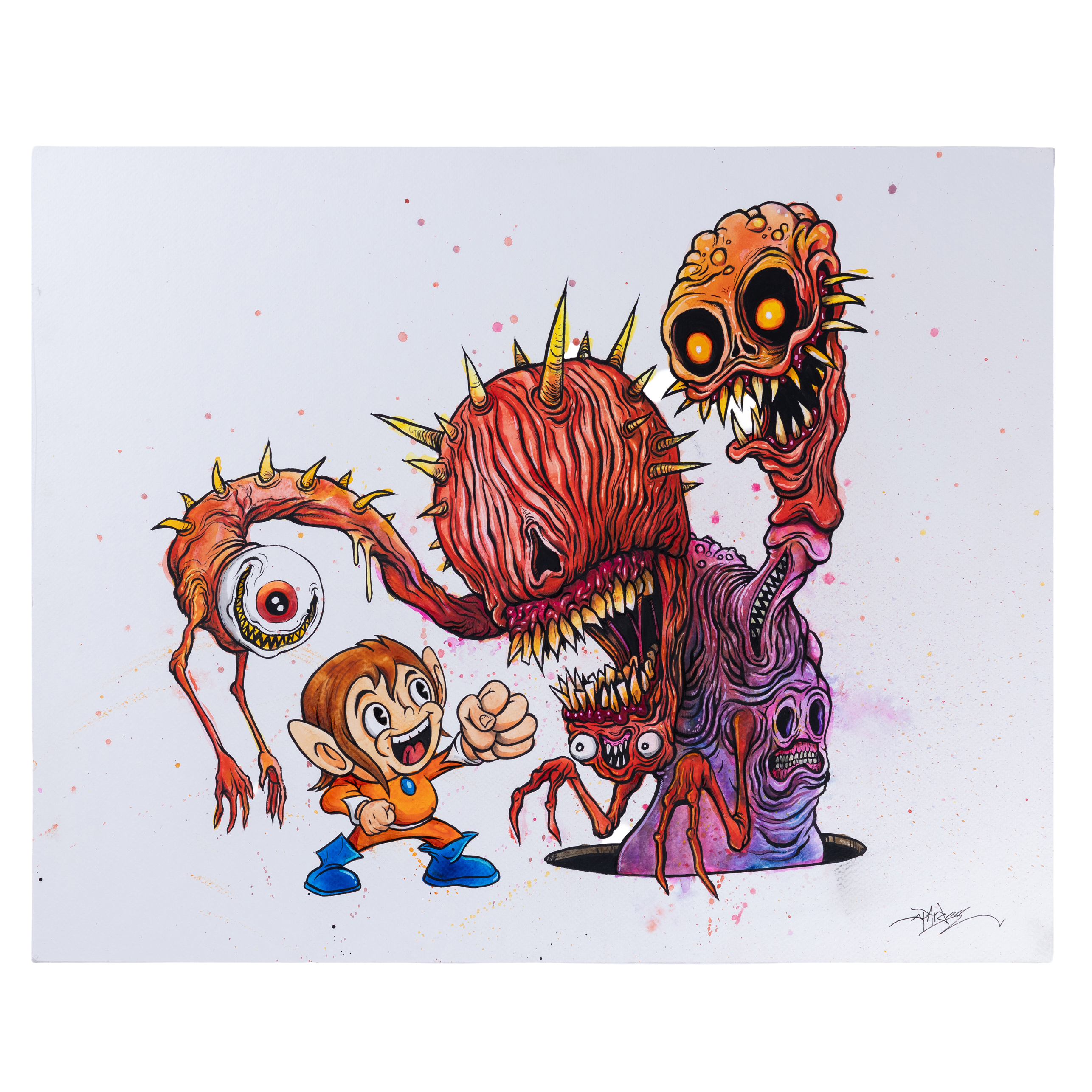 2 Alex Kidd In Hellworld ORIGINAL by Alex Pardee