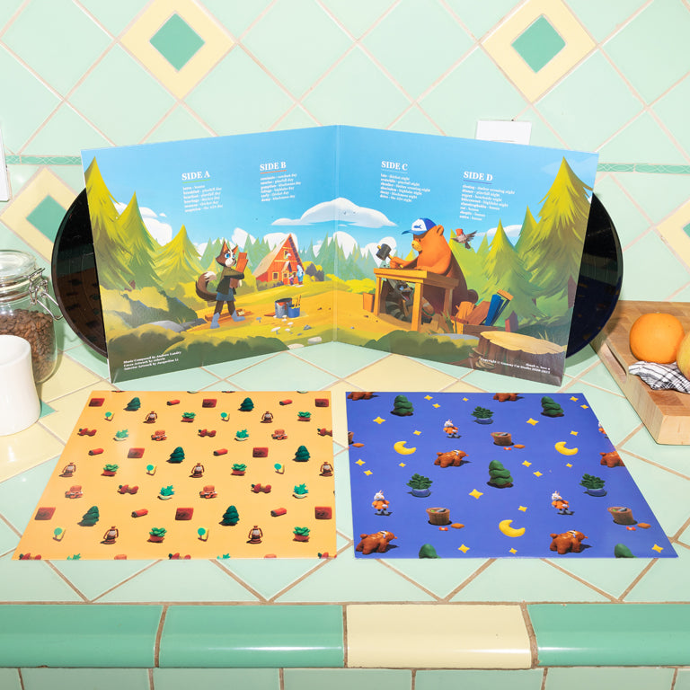 Bear and Breakfast 2xLP Vinyl Soundtrack, Open Jacket, Discs and Sleeve Display