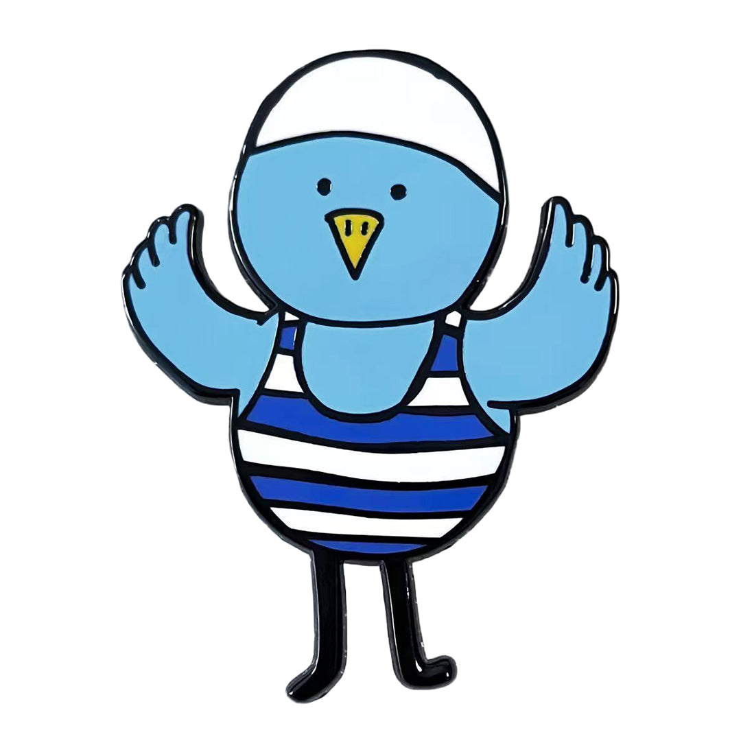 Blue Prince Swim Bird Pin