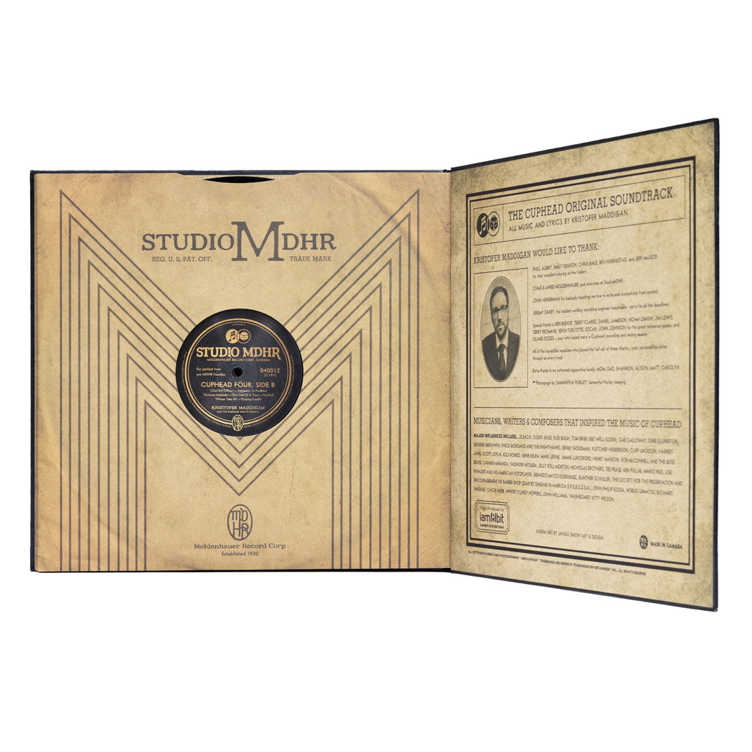 Cuphead 4xLP Deluxe Vinyl Soundtrack Inside of Jacket