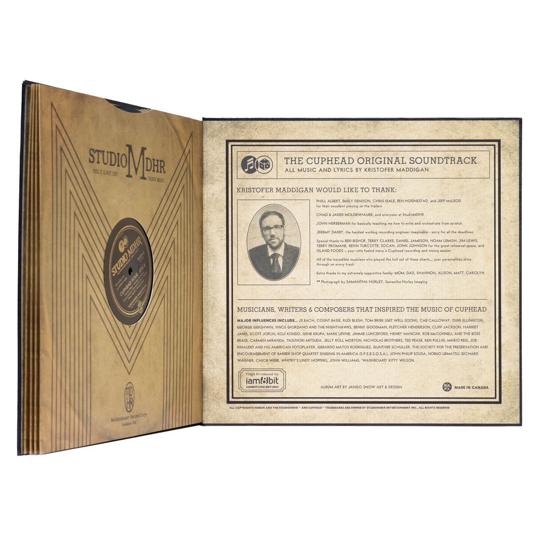 Cuphead 4xLP Deluxe Vinyl Soundtrack Inside of Jacket