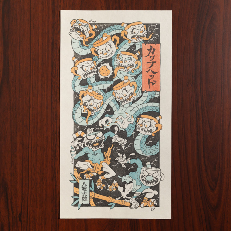 Ms. Chalice - Orochi Limited Edition Woodblock Print (Cuphead)