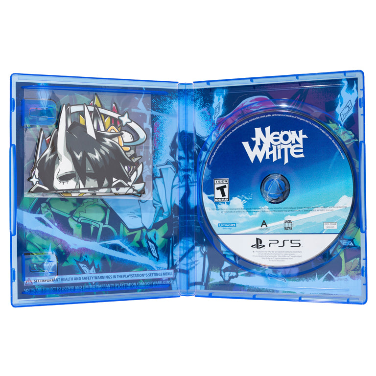 Neon White PS5 Open Case with Peeker Stickers and Disc