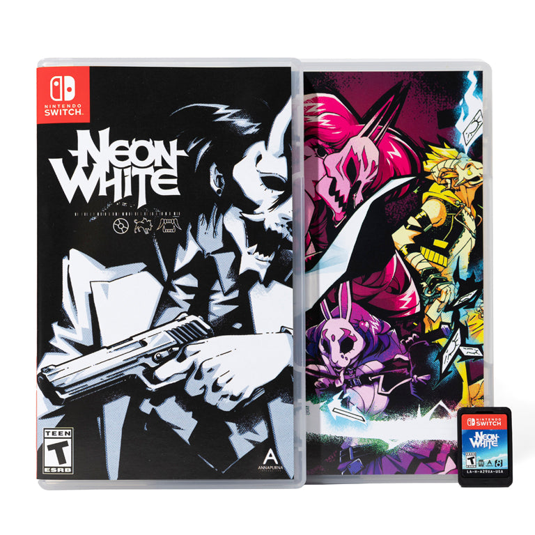 Neon White Nintendo Switch, Reversible Cover Sheet and Nintendo Switch Cartridge