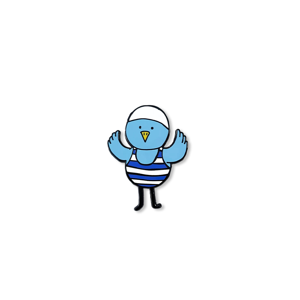 Blue Prince Swim Bird Pin