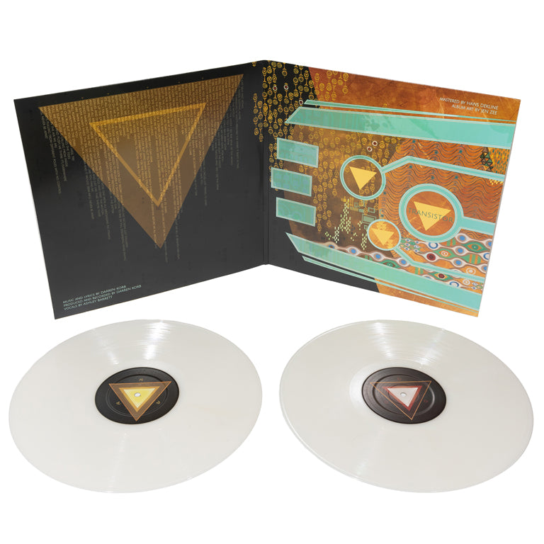 Transistor: Original Soundtrack 2xLP - iam8bit Exclusive Edition - 2xLP on Milky Clear  - jacket and discs