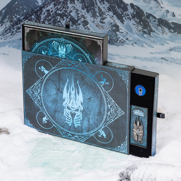 World of Warcraft: Wrath of the Lich King Deluxe Box Set (3xLP) -  iam8bit Exclusive Edition Slipmat, 45 Adapter, and Lich King Pin