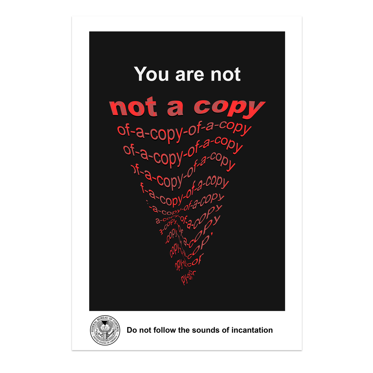 Control Resonant: You Are Not A Copy Poster