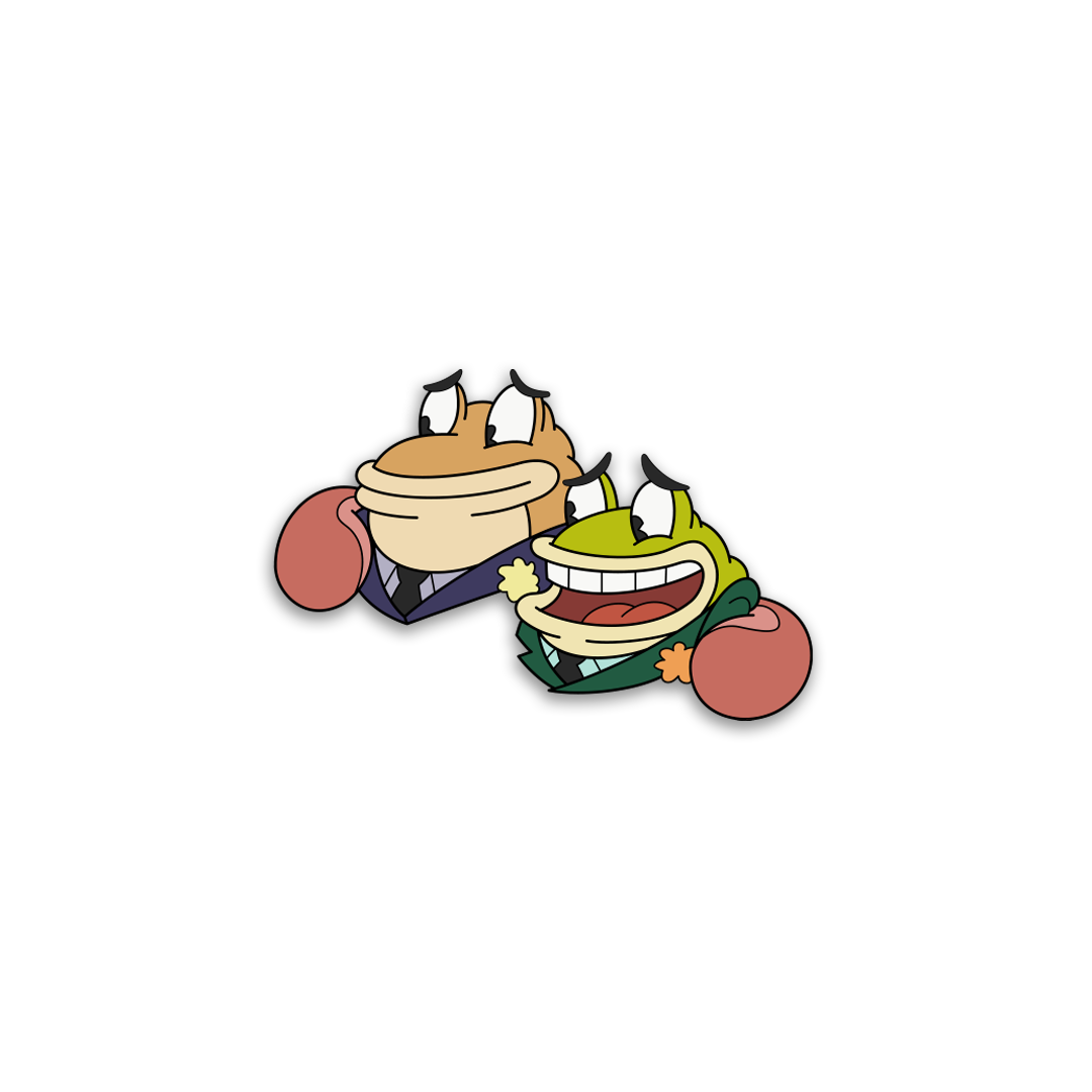 The Cuphead Show! Premium Enemy Pins - Ribby and Croaks